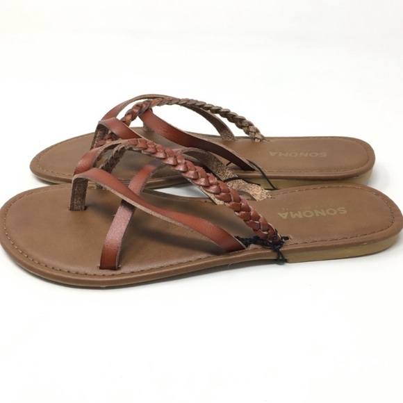 Sonoma || Brown Braided *Leather Flat Sandals - Picture 3 of 4